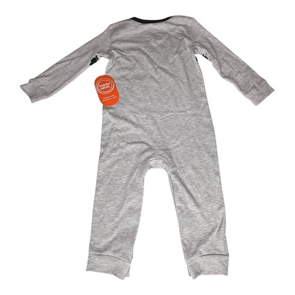 Wonder Nation BABY SLEEPER 24 Months Halloween Bats Coveralls Gray Black NWT - Picture 3 of 7